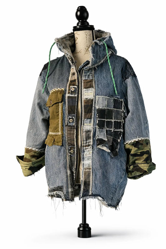 Veste artistique recyclée – SDF | “Urban Fragment 05” EcoFusion Art
